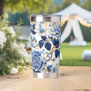 Blue Flowers Insulated Tumbler