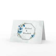 "Blue Flowers" Invitation
