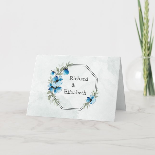 "Blue Flowers" Invitation (Front)