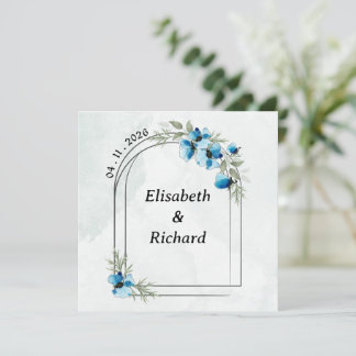 "Blue Flowers" Invitation
