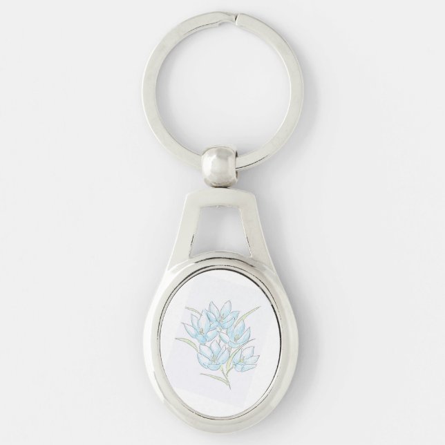Blue Flowers Keychain (Front)