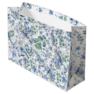 Blue Flowers Large Gift Bag
