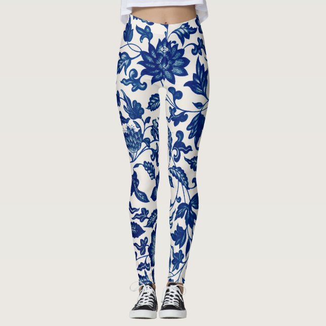 Blue flowers leggings (Front)