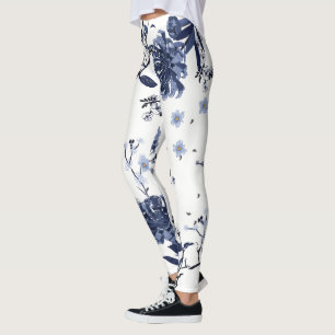 Blue flowers leggings
