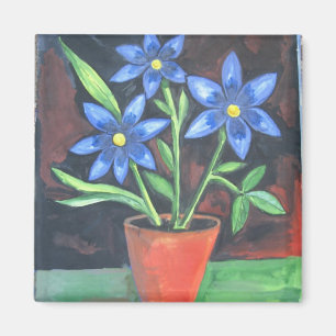 Blue Flowers Magnet