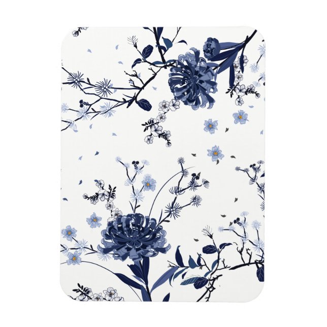 Blue flowers magnet (Vertical)