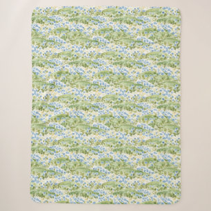 Blue Flowers Meadow Sherpa Blanket