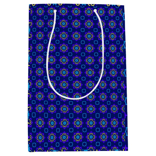 blue flowers   medium gift bag (Front)