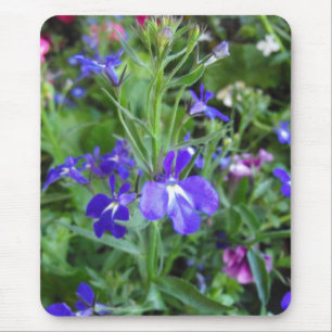 blue flowers mouse pad