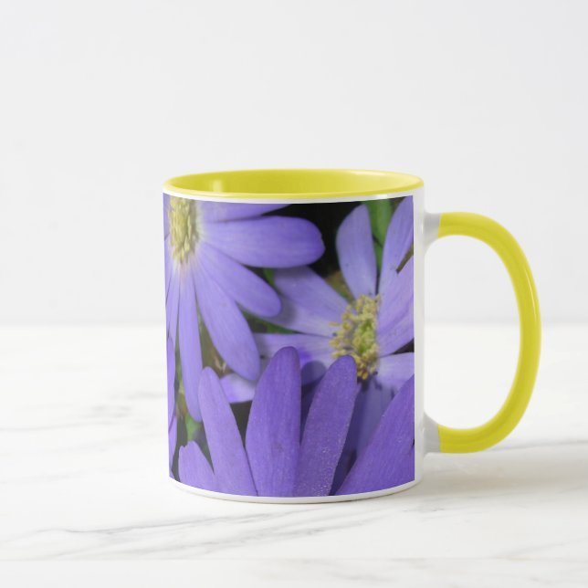 Blue Flowers Mug Coffee Cup Blue Daisies Cup (Right)