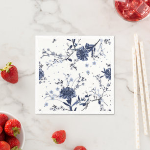 Blue flowers napkin