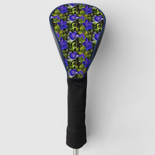 Blue Flowers Nature Pattern        Golf Head Cover (Front)