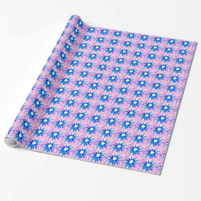 blue flowers paper (Unrolled)