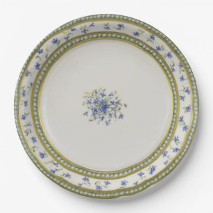 Blue Flowers Paper Plate