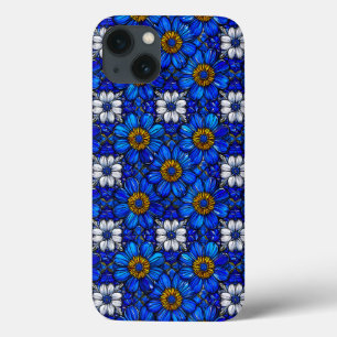 Blue flowers pattern iPhone 13 case