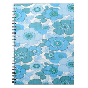Blue flowers pattern notebook
