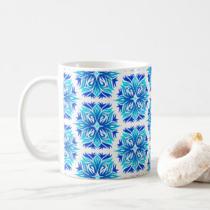Blue Flowers, Pattern Of Flowers, Floral Pattern Coffee Mug