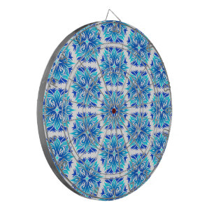 Blue Flowers, Pattern Of Flowers, Floral Pattern Dartboard