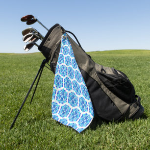 Blue Flowers, Pattern Of Flowers, Floral Pattern Golf Towel