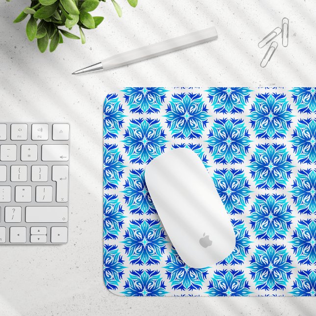 Blue Flowers, Pattern Of Flowers, Floral Pattern Mouse Pad (Creator Uploaded)