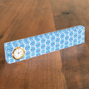 Blue Flowers, Pattern Of Flowers, Floral Pattern Nameplate