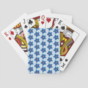 Blue flowers pattern Playing Cards