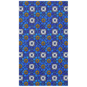 Blue flowers pattern tablecloth