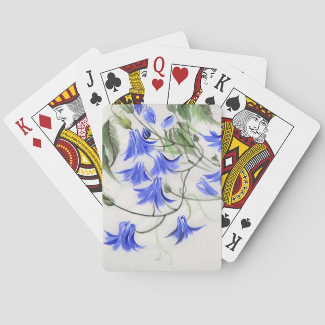 Blue Flowers Playing Cards (Back)