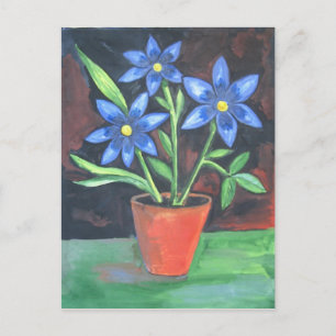 Blue Flowers Postcard