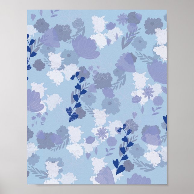 Blue Flowers Poster (Front)
