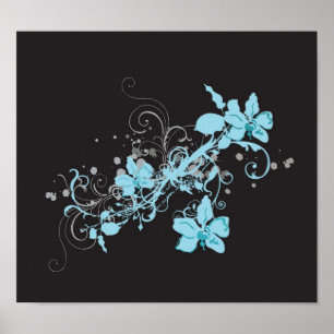Blue flowers Poster