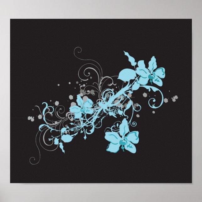 Blue flowers Poster (Front)