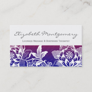 Blue Flowers Professional Massage Business Card