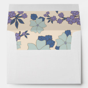 Blue Flowers, Purple Flowers, Floral Pattern Envelope