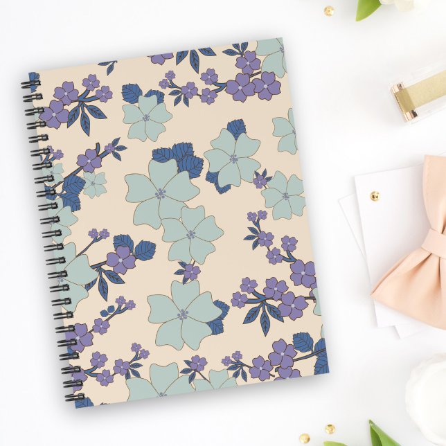 Blue Flowers, Purple Flowers, Floral Pattern Planner (Creator Uploaded)