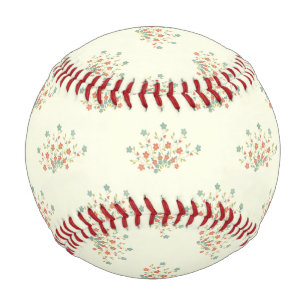 Blue Flowers, Red Flowers, Pattern Of Flowers Baseball