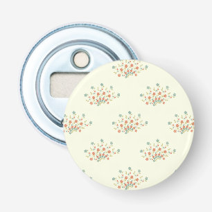 Blue Flowers, Red Flowers, Pattern Of Flowers Bottle Opener