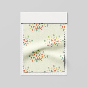 Blue Flowers, Red Flowers, Pattern Of Flowers Fabric