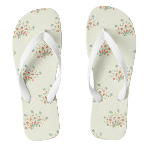 Blue Flowers, Red Flowers, Pattern Of Flowers Jandals