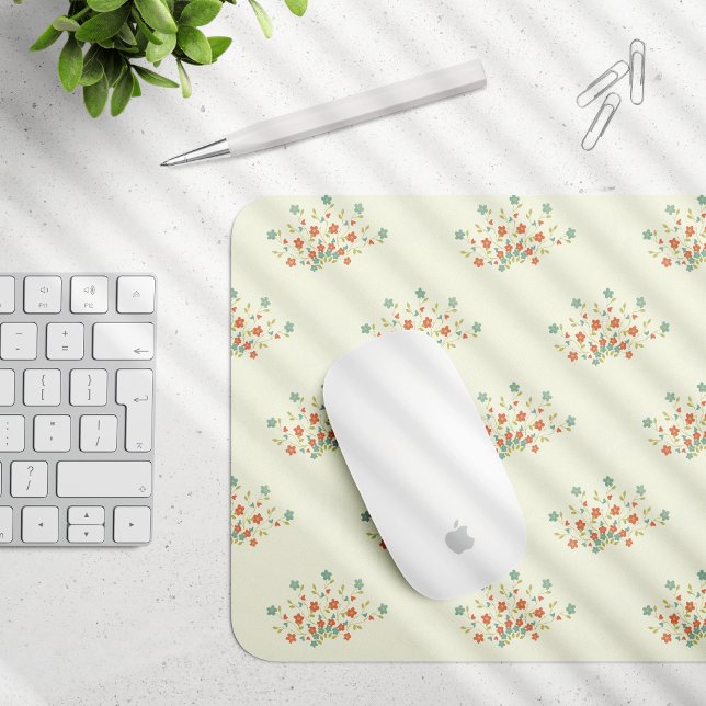 Blue Flowers, Red Flowers, Pattern Of Flowers Mouse Pad (Creator Uploaded)