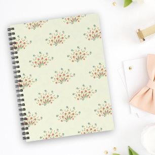 Blue Flowers, Red Flowers, Pattern Of Flowers Notebook