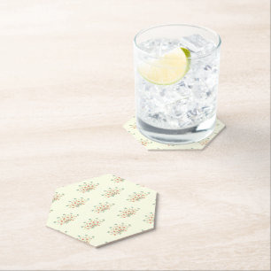 Blue Flowers, Red Flowers, Pattern Of Flowers Paper Coaster