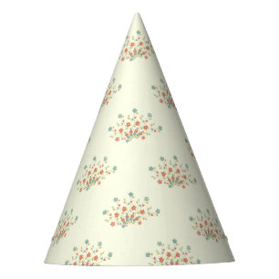 Blue Flowers, Red Flowers, Pattern Of Flowers Party Hat