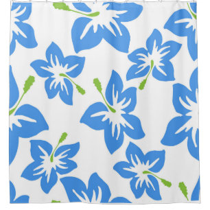 Blue Flowers  Shower Curtain