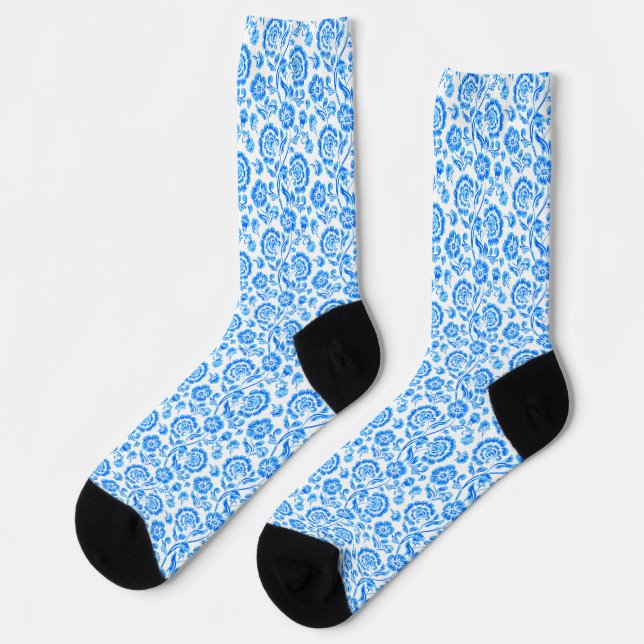 Blue Flowers  Socks (Left)