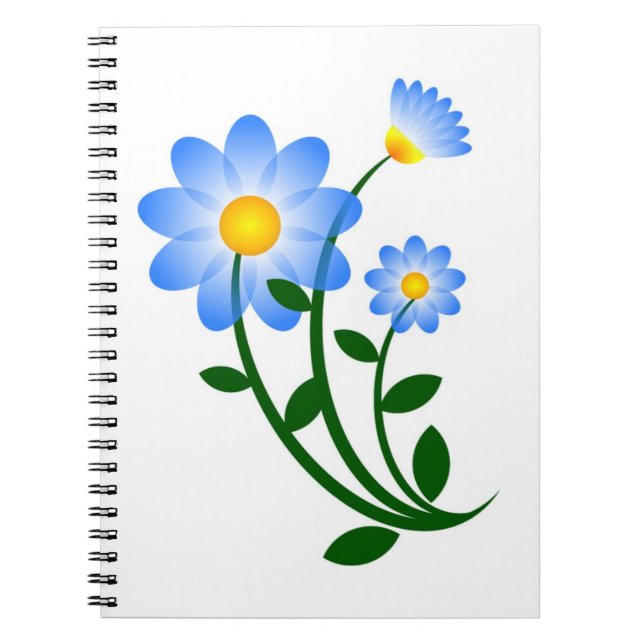 BLUE FLOWERS SPIRAL NOTEBOOK (Front)