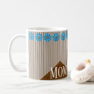 Blue Flowers Stripe Mug