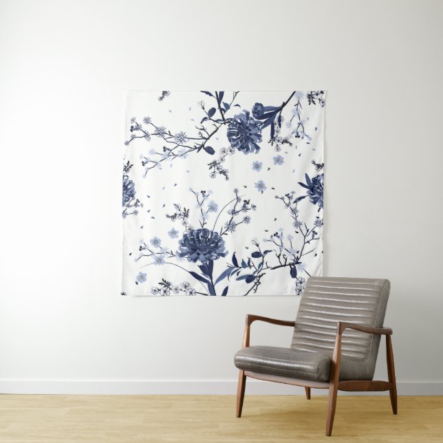 Blue flowers tapestry (In Situ)