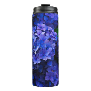 blue flowers thermal tumbler