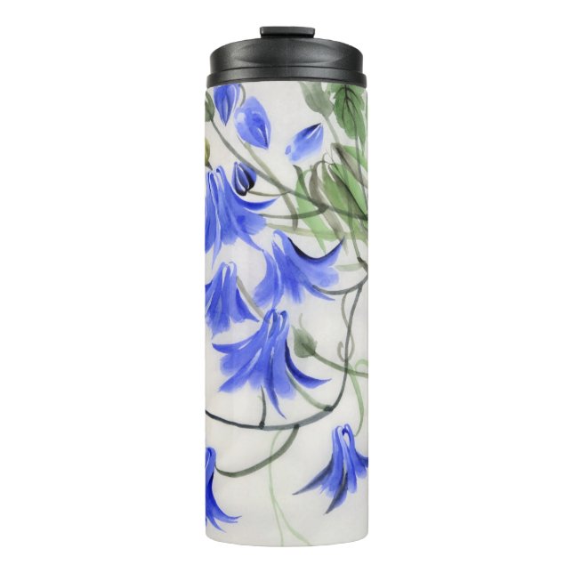 Blue Flowers Thermal Tumbler (Front)